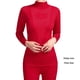 thumbnail image 4 of Sonducket Calzoncillos largos para mujer, conjunto de ropa interior térmica de cuello medio alto a rayas, ropa interior elástica cálida para clima frío Ropa interior rojo rosa oscuro Sonducket AP013736-05, 4 of 6