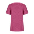 thumbnail image 4 of T-Shirt à Manches Courtes Col Rond Uni Doux pour Usage Quotidien Basique Décontracté T-Shirts pour Femmes, 4 of 4