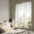 thumbnail image 4 of Dezytech Sheer Beaded Valance Curtain for Bedroom, 51" x 24" Rod Pocket Short Curtain Panel - Country Scalloped Window Treatment for Farmhouse, Kitchen, Bathroom, Cafe, 4 of 6