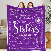 Sisters Gifts from Sister, Sister Blanket, Sister Birthday Gifts from Sister Throw Blankets, Sister, Gifts for Sister, Valentines Day Gift for Sister, Purple Blanket 50" x 60"