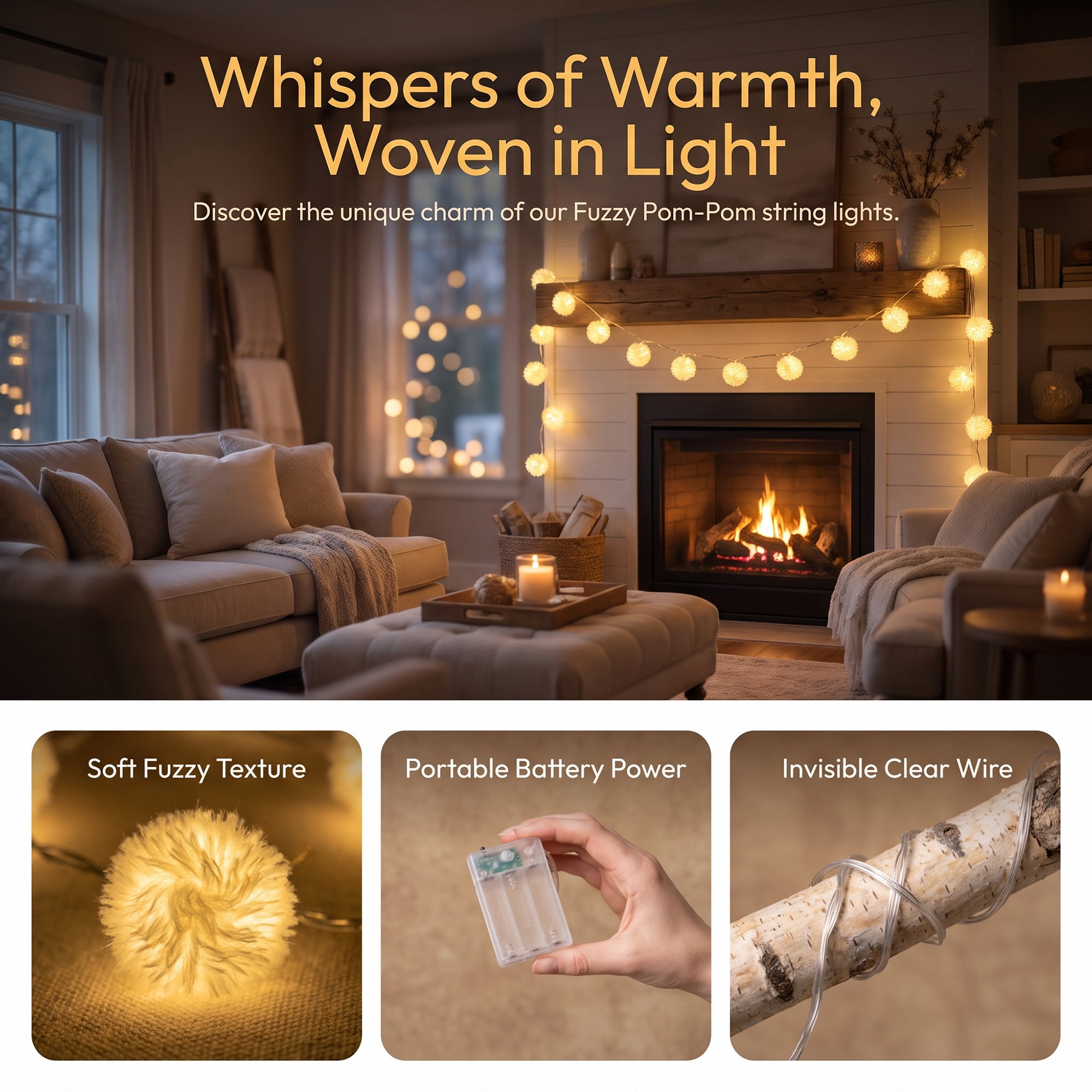 Unique Bargains Lights for Cozy Modern Fairy Lamps 14.8 ft Battery Operated Twinkle Lights