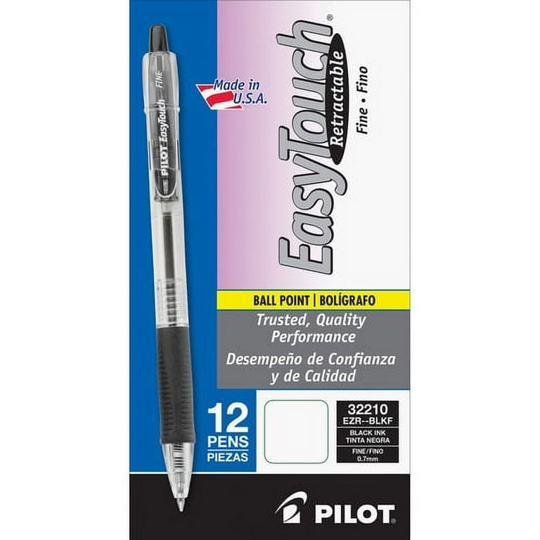 Pilot® Better™ Retractable Ballpoint Pens, Fine Point, 0.7 mm, Translucent  Black Barrel, Black Ink, Pack Of 12 - Zerbee