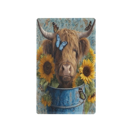 Switch Panel Switch Decoration 2.76x4.53x0.28 Inches Unused Outlet Cover Switch Plate Wall Plates Living Room Kitchen Bedroom Study Switches Highland Cow Sunflowers
