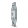thumbnail image 2 of SZUL Women's Eight Sided Thin 1.5MM Matte Finish Wedding Band in 14K White Gold, 2 of 4