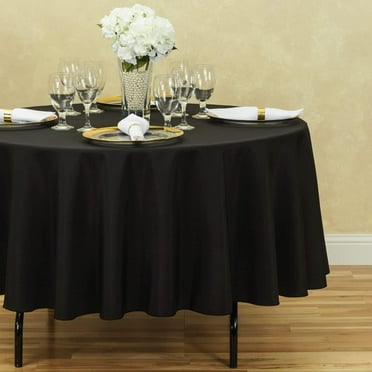 10 Pack 90 Inch Round Tablecloth Black - Wrinkle Resistant Bulk Table Cloth for Round Table -Washable Polyester Fabric Table Cover for Party