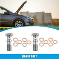 thumbnail image 2 of 2pcs M10x1.0 Thread Turbo Brake Line Banjo Bolt with Copper Washers Double Banjo Bolt 30mm Length, 2 of 6