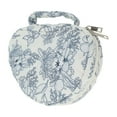 thumbnail image 1 of Bolsa de Maquillaje con Patrón Floral en Forma de Corazón para Viajes de Bargains Únicos, Poliéster Blanco, 1 of 6