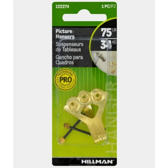 Hillman Anchorwire Brass-Plated Steel Wall Picture Hangers 75 Lb. 1Pk 122274