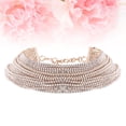 thumbnail image 4 of WORGEOUS Collar de declaración en capas Diamond Crystal Multi-Chain para mujeres joyas de fiesta diaria (dorado), 4 of 8
