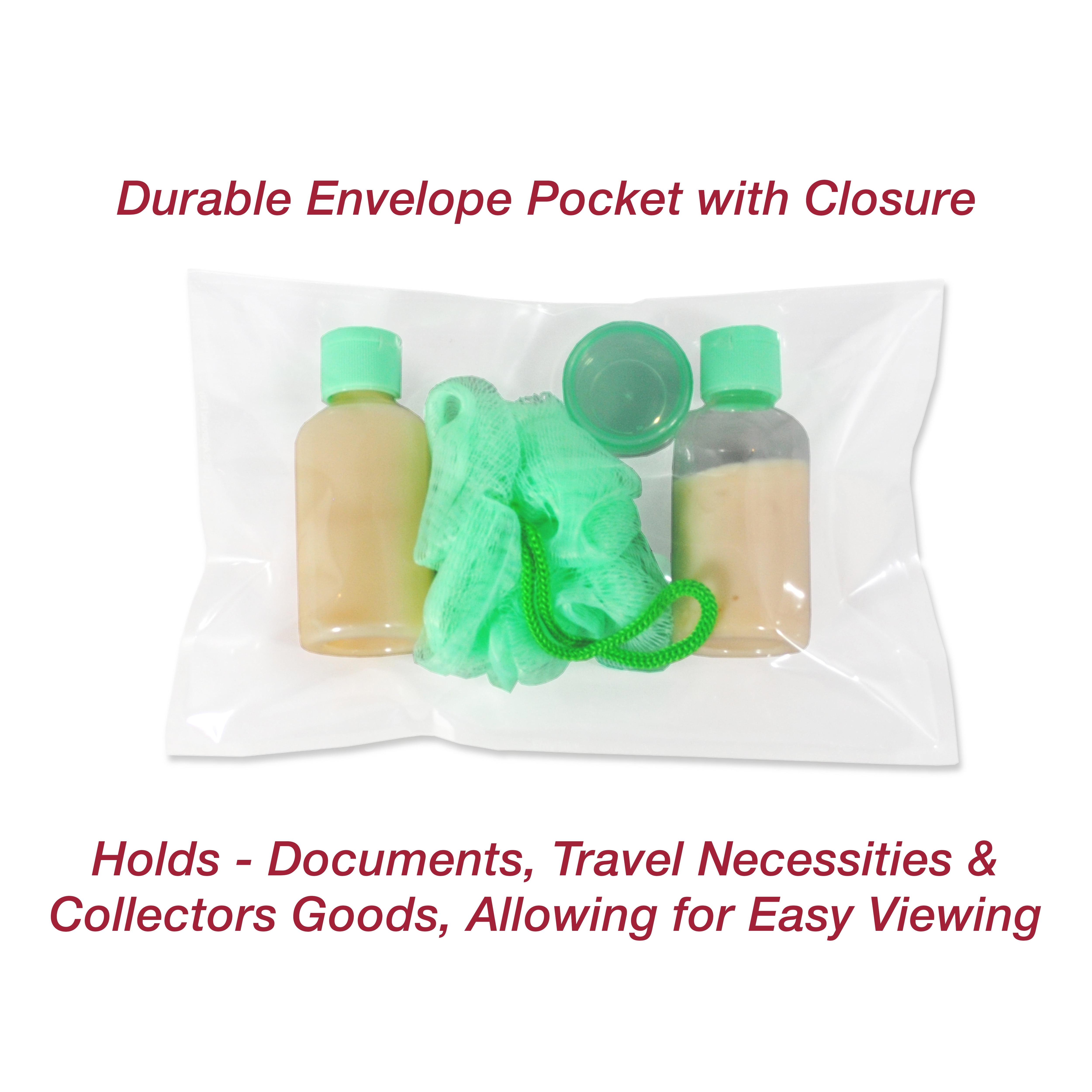 EnvyPak Crystal Clear Booklet Style Envelope 6" x 9", Permanent Tape (5.5″ x 8″ Insert Size) Holds Booklets, Catalogs and Brochures - Box of 100 - Made in USA