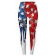thumbnail image 4 of Bibifish Womens Leggings Vintage Colorful Star Splatter Gradient Leggings High Waist Breathable Fabric Slim Fit Independence Day Patriotic Leggings, 4 of 4