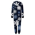 thumbnail image 4 of Fgnfyis Pyjamas de Famille à Imprimé de Noël, Tenue d'Intérieur à Capuche, Pyjamas de Noël pour Femmes, Bleu_005 TG, 4 of 6