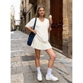 thumbnail image 5 of MOYIKO T Shirts Short Sleeve V Neck Tees for Women Fashion Trendy Tops Casual Summer Clothes, 5 of 7