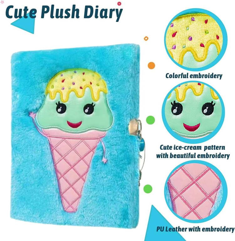 Ciieeo Notebook Journal Diary for Girls Plush Journal Book Secret Lock  Diary Kids Journals for Girls Plush Diary Journal Private Diary Plush  Notepad Office Supplies Cartoon Metal Travel: : Office Products