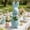 Blue, variant on Flocked Foam Standing Easter Bunny Figurine, Soft textured full-size festive piece, eye-catching decorative craft for holiday party arrangement & indoor home Easter ambiance building.