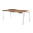 thumbnail image 1 of Lounge Dining Table, Rectangular, Aluminum, Metal, Steel, White Brown Natural, Modern Contemporary Urban Design, Outdoor Patio Balcony Cafe Bistro Garden Furniture Hotel Hospitality, 1 of 6