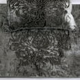 thumbnail image 3 of The HomeCentric Decorative Designer Handmade Bed Runner With 2 Decorative Throw Pillow Cover, 74 x 18 Inch Damask Designer Queen Size Bed Scarf in Foil Velvet and Embroidery Bed Linen - Foil Damask, 3 of 4