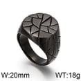 thumbnail image 2 of PAMTIER Men's Stainless Steel Retro Personality Gothic Punk Round Irregular Stone Texture Crack Pattern Biker Ring Hip Hop Style Black Size 12, 2 of 6