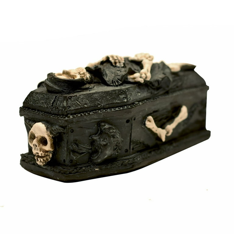 Skeleton Casket Halloween Fairy Garden Mini Coffin Box Figurine Dollhouse Decor Skeleton Casket Halloween Fairy Garden Mini Coffin Box Figurine Dollhouse Decor