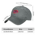 thumbnail image 5 of DouZhe Adjustable Washed Cotton Baseball Cap - Hello Lips Prints Vintage Dad Hat Unisex Sports Caps (Gray), 5 of 7