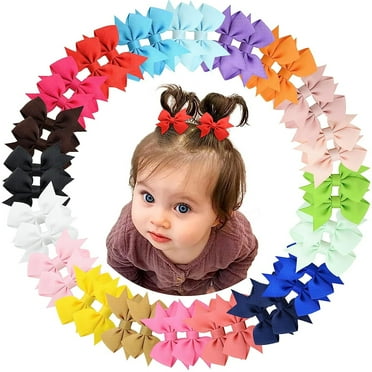 40pcs Hair Bows for Girls, 3" Hair Bows for Toddler Baby Girls Hair Bows Accessories