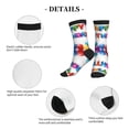 thumbnail image 5 of Women's Men's Happy Birthday Colorful Novelty Pattern Crew Athletic Socks, 5 of 7