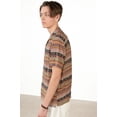 thumbnail image 3 of Blanket Stitch Button Up Shirt - Short Sleeve, Boho Print, Casual Wear, 3 of 4