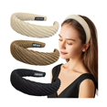 thumbnail image 1 of wonima11 Set of 3 Knitted Padded Headbands for Women Girls 1.2 inch Wide Solid Color Hairbands Hair Hoops for hair Black Brown Ivory, 1 of 1