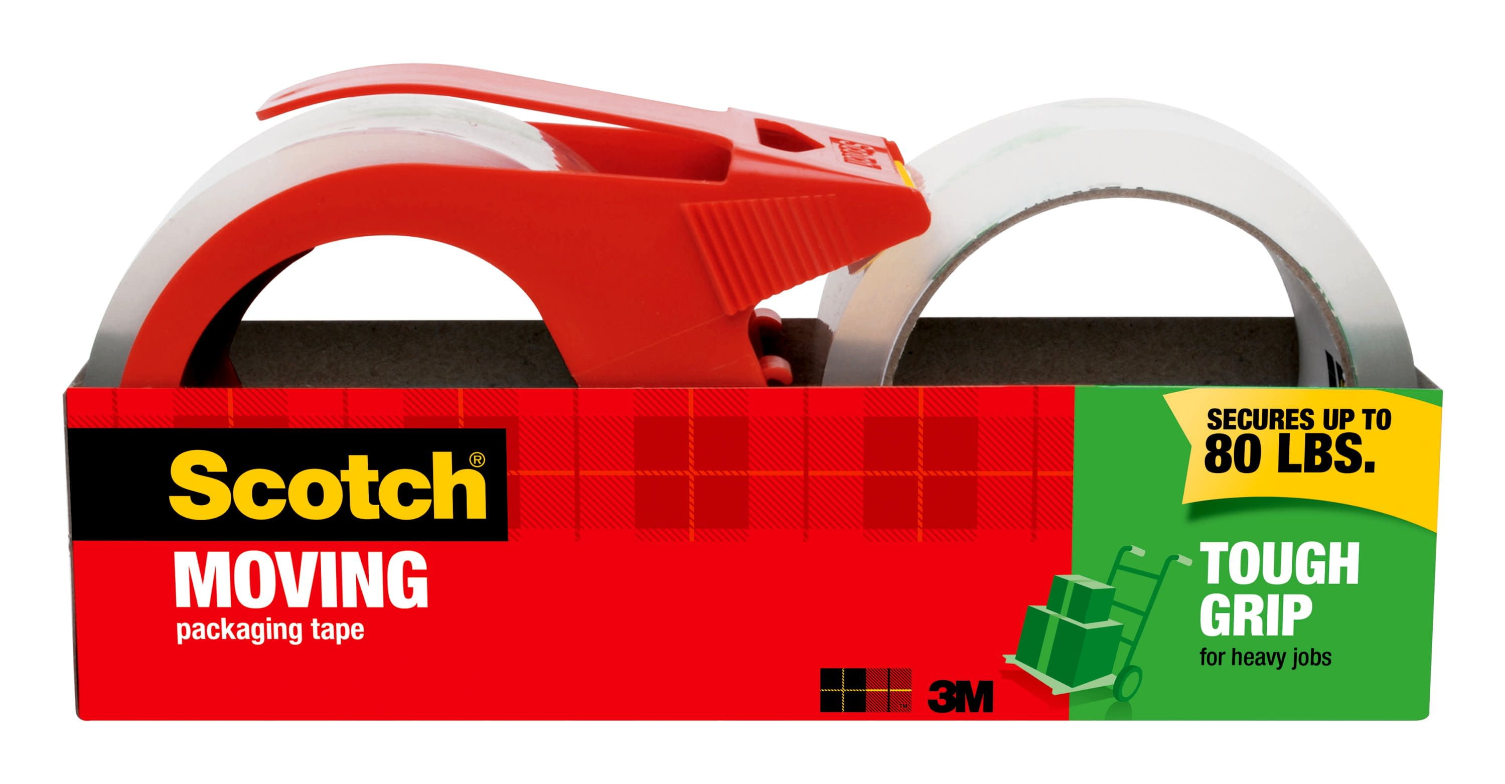 Scotch Packaging Tape Dispenser and 1 Refill, Clear, 1.88' x 38.2 yd., 1 Total