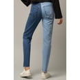 thumbnail image 5 of High Waist Two Tone Raw Hem Straight Jeans, 5 of 8