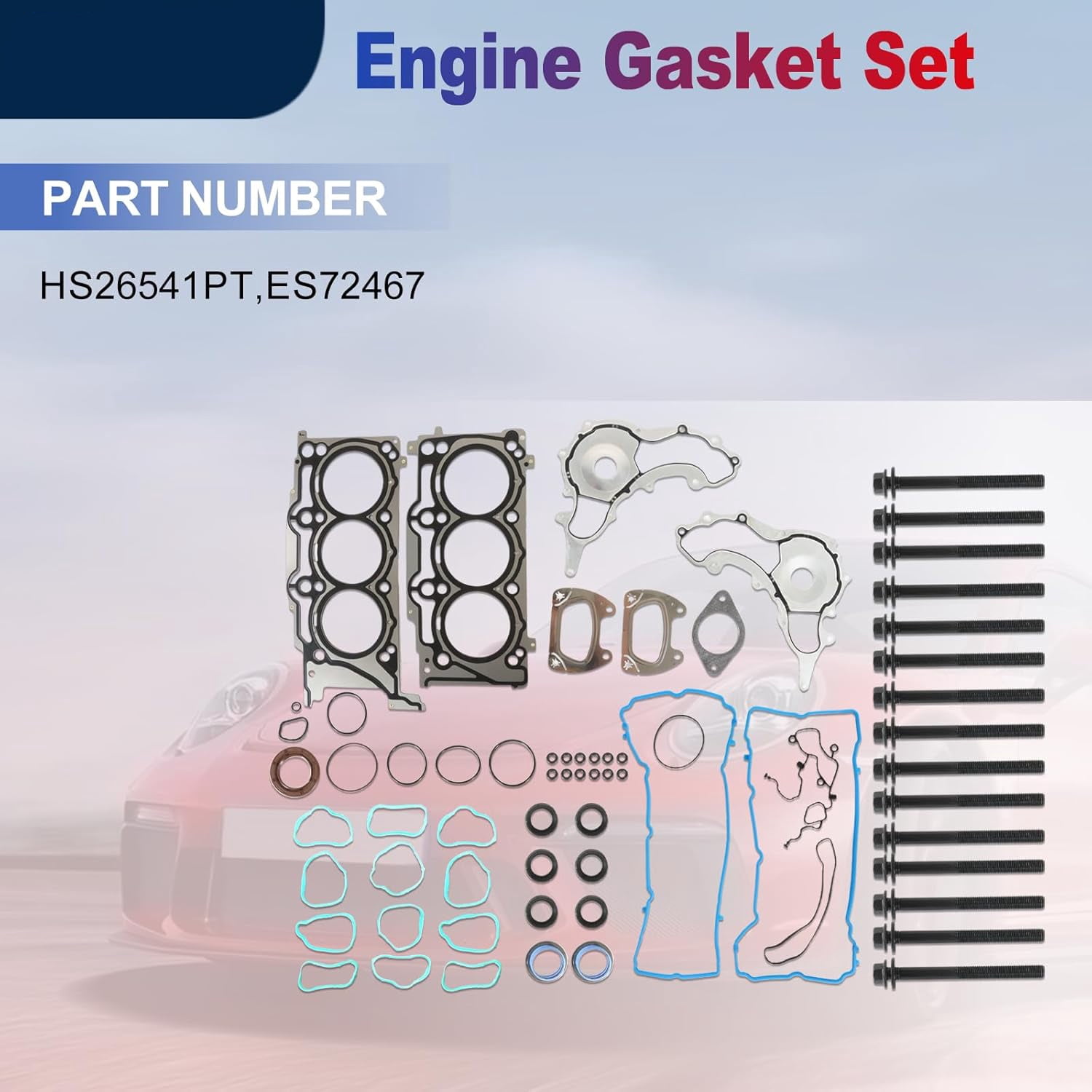 PANGOLIN Cylinder Head Gasket Set with Head Bolts HS26541PT Fit for 2011-2016 Chrysler 200 300, Dodge Challenger Journey, Ram 1500 C/V, Jeep Wrangler Engine Camshaft Bolt Aftermarket Replace Part