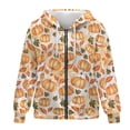 thumbnail image 4 of FOR U DESIGNS Thanksgiving Zip Hoodies for Women Oversized Long Sleeve Sweatshirt Size XS Hooded Pumpkin Sweatshirts Women with Front Zipper Comfortable Hoodie with Pockets, 4 of 7