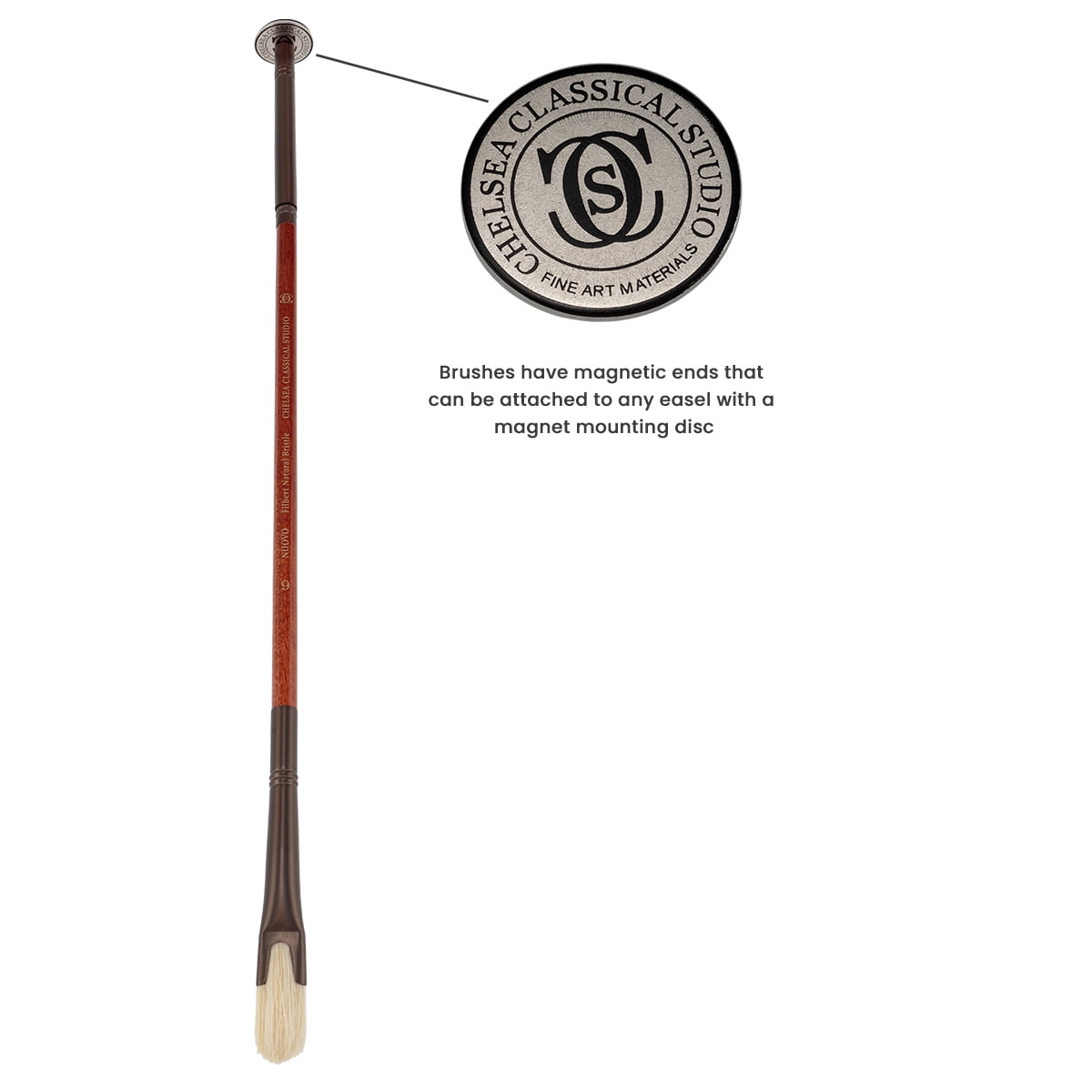 Chelsea Classical Studio Nuovo Long Handle Professional Paint Brush - Metal Medallions 5-Pack