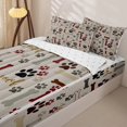 thumbnail image 3 of Erosebridal Neutral Woof Dog Paw Print Zipper Twin Comforter Sets with Fitted Sheet and 2 Pillowcases,Bone Letter Accent Zipper Bedding Set For Boys,Reversible,4-Piece, 3 of 7