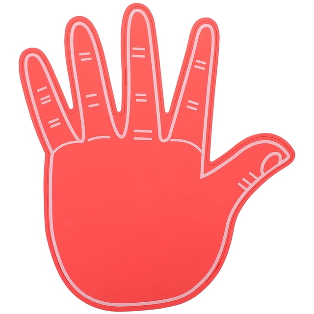 Pompón gigante de espuma para mano de cinco dedos de espuma para animadoras, ideal para eventos deportivos, juegos, celebraciones escolares, color rojo