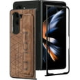thumbnail image 2 of Phone Case for Samsung Galaxy Z Fold 5 5G 2023 and Cell Accessories Leather Cover with S Pen Holder Slot Wrist Strap Protective Hard Rugged Hybrid ZFold5 Z5 Fold5 5Z ZFold55G Women Men Brown, 2 of 9