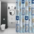 thumbnail image 4 of Summer Animals Bathroom Shower Curtain, Cartoon Flip-Flops Grilled Fish Crab Cute Sailboat Blue Waterproof Washable Soft Bath Curtain for Bathtub Decor with 12 Hooks&Grommet, 36x78 Inch, 4 of 9
