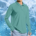 thumbnail image 2 of BVOFAR Long Sleeve Sun Shirts Men Lightweight UPF 50+ Sun Protection Golf Shirt Solid Color Work Shirt Green S, 2 of 10