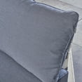 thumbnail image 2 of Russell Outdoor Acacia Wood Loveseat with Cushion, Weathered Gray, Gray, 2 of 7