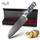 thumbnail image 1 of Cuchillo de Cocina Cuchillo de Acero Damascus VG10 67 Capas Cuchillos de Chef Japonés Santoku Herramienta de Corte de Talla Mango de Concha de Abulón con Funda y Caja de Regalo, 1 of 8