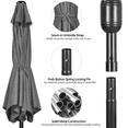 thumbnail image 6 of Alden Design 7.5 FT Patio Umbrella with 6 Ribs Push Button Tilt and Crank for Garden, Gray, 6 of 10
