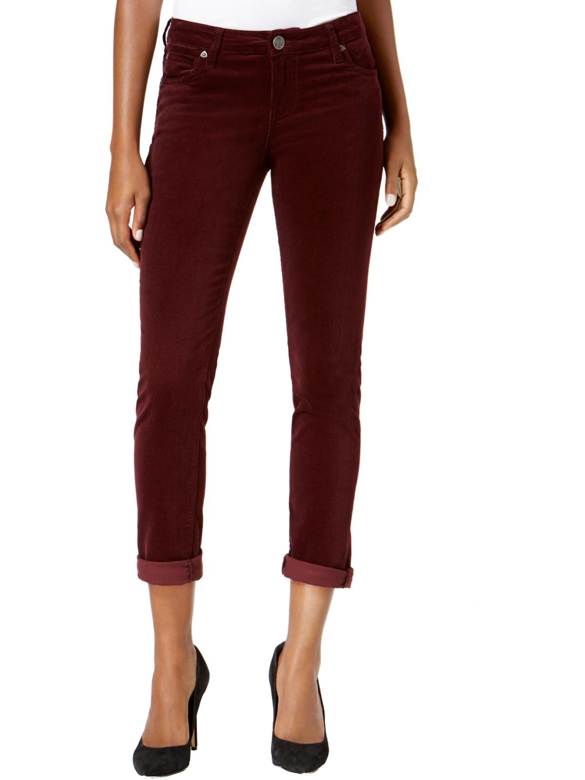 Kut From The Kloth Womens Catherine Solid Cuffed Corduroy Pants ...