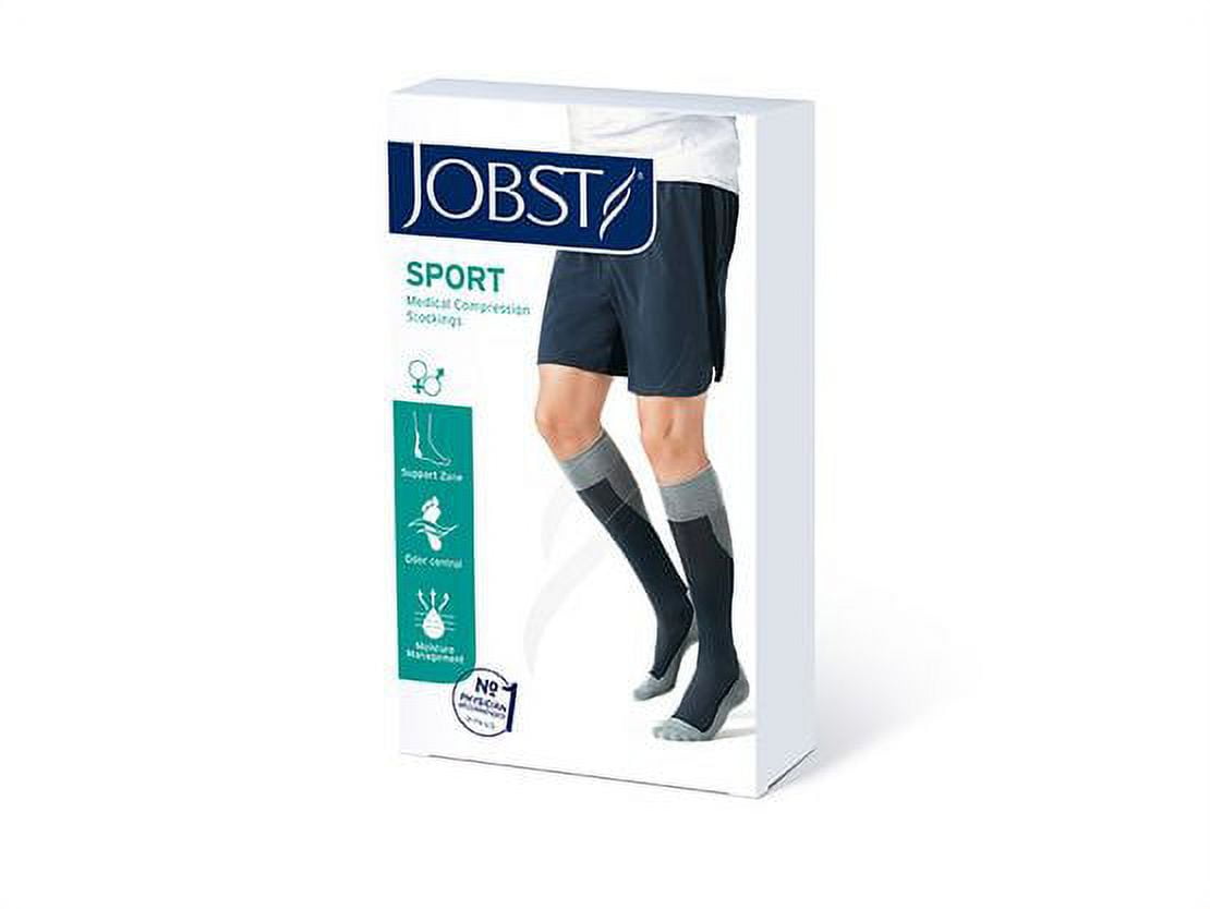 Jobst Sport 15-20 Knee High Compression Socks Black/Gray Large
