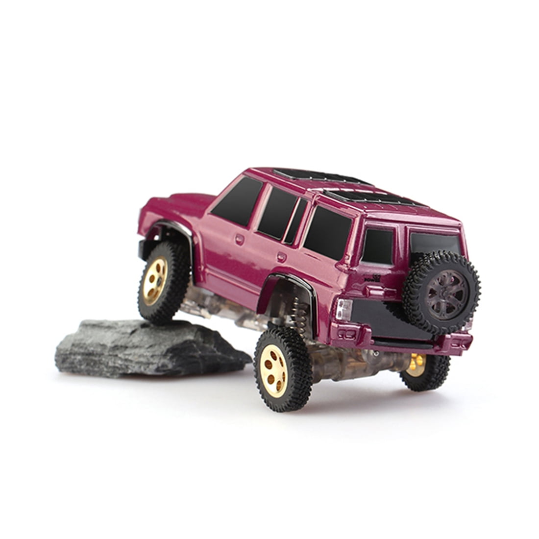 1/64 Scale Mini RC Crawler 4WD 2.4G Full Proportional Remote Control Off Road Climbing Vehicle With LED Lights Desktop Rock Crawler Model For Adults Hobbyists (RTR /Matte Red)