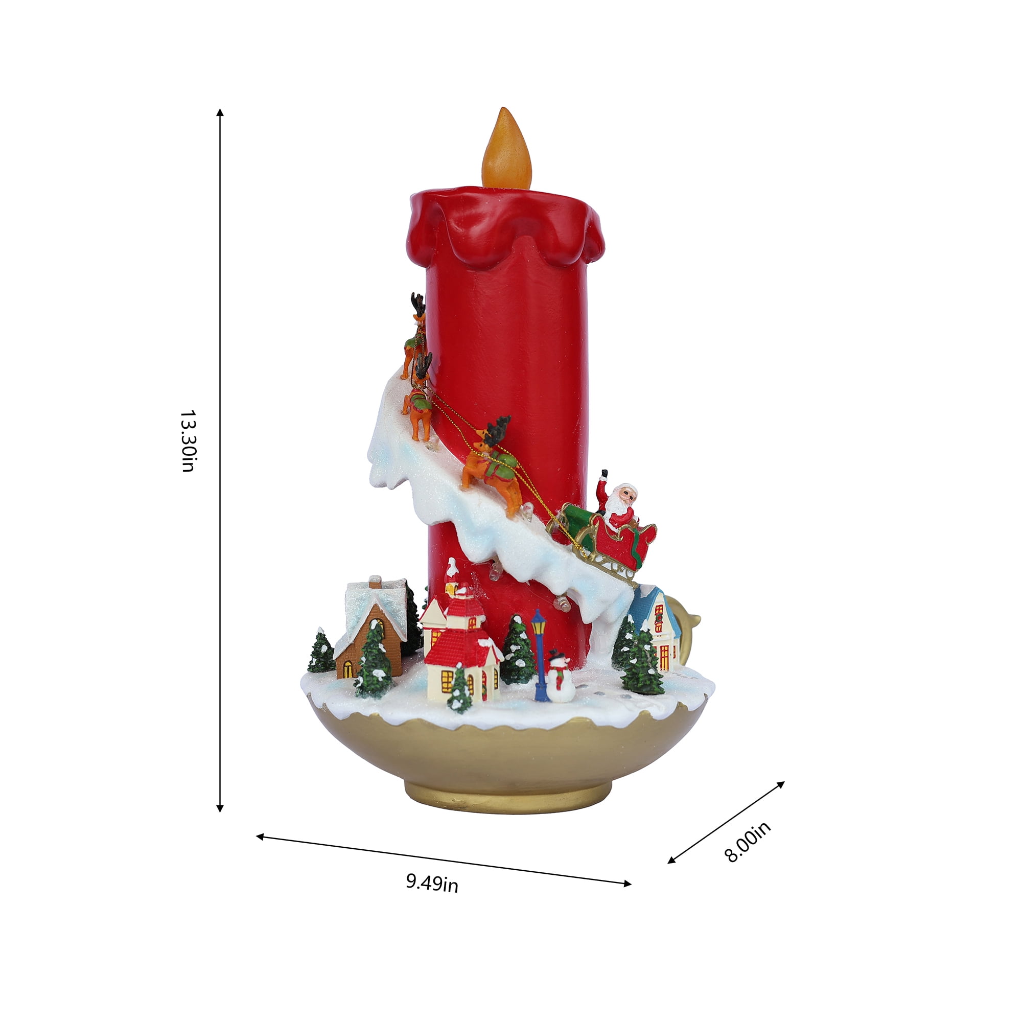 13in Lighted Christmas Candle Decor Battery Operated Indoor Use Only