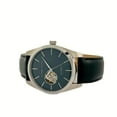 thumbnail image 3 of Alfred Sung Men's Automatic Silver Black Open Heart Dial Leather Watch, 3 of 5