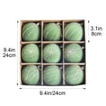 thumbnail image 3 of Hvmvliv 9 Pack Light Green Flocked Christmas Ball Ornaments with Glitter in Gift Box for Xmas Tree Decor, 3 of 6