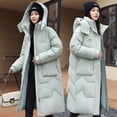thumbnail image 2 of Chaqueta de algodón con sombrero desmontable para mujer, estilo medio a largo, por encima de la rodilla, chaqueta de algodón gruesa con plumón, ropa de abrigo para mujer, 2 of 5