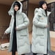 thumbnail image 4 of Chaqueta de algodón con sombrero desmontable para mujer, estilo medio a largo, por encima de la rodilla, chaqueta de algodón gruesa con plumón, ropa de abrigo para mujer, 4 of 5