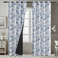 thumbnail image 4 of Vargottam Room Darkening Curtains - Tree Landscape Pattern, Set of 2 Panels, 52" x 63" - Grommet-Top Blackout Window/Door Drapes for Bedroom, Nursery & Living Room - Blue, 4 of 9